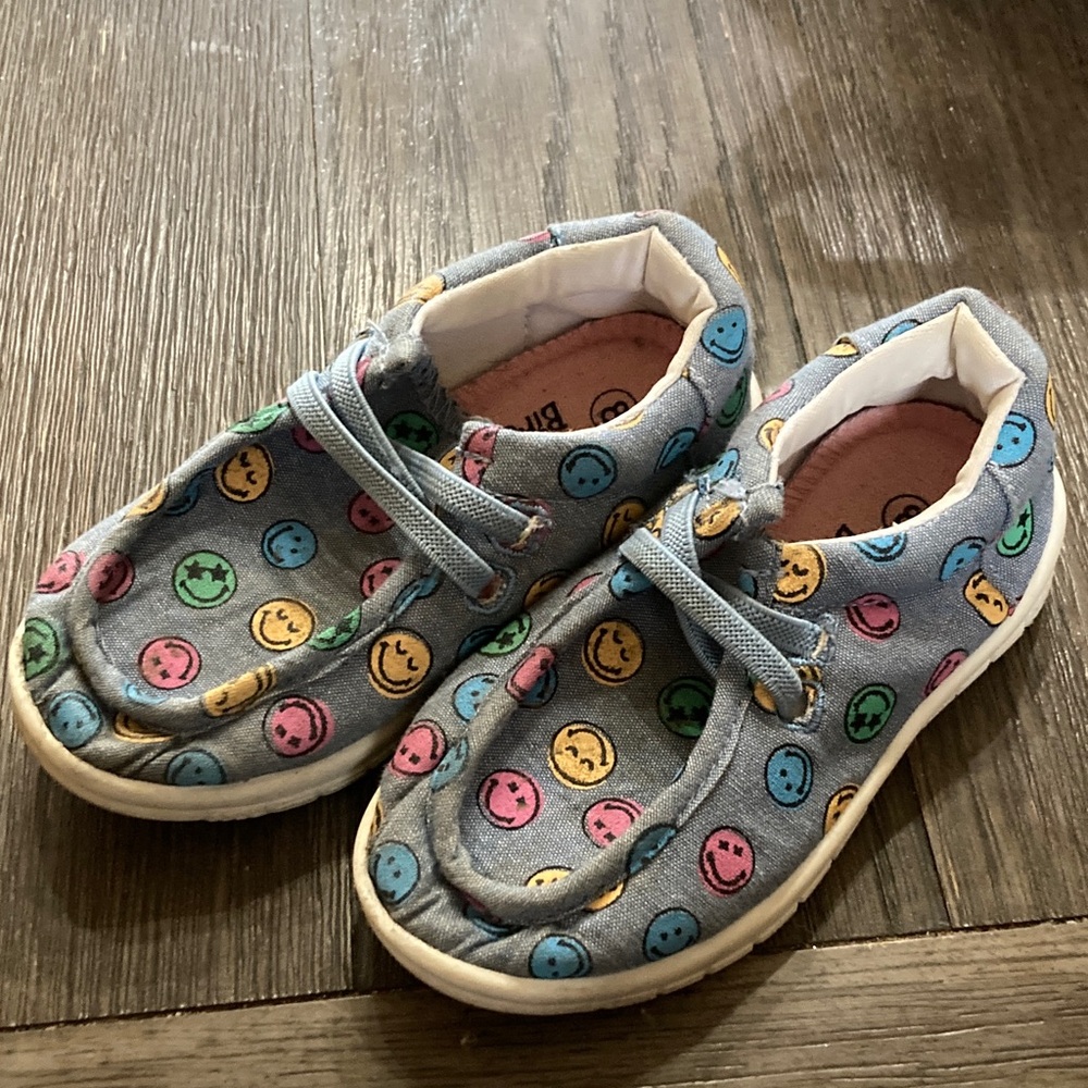 Colorful Smiley Kids smiley face slip on shoes